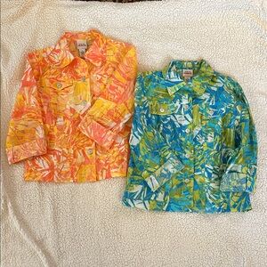 Ruby Rd. Vibrant Orange and Yellow Blouse